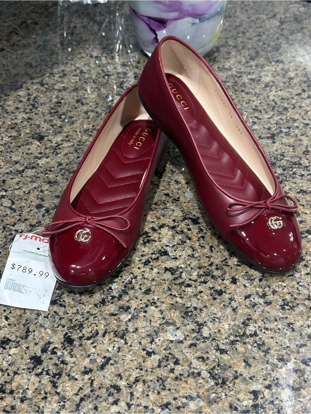 Gucci Women's Red Patent & Leather Ballet Flats with Bow